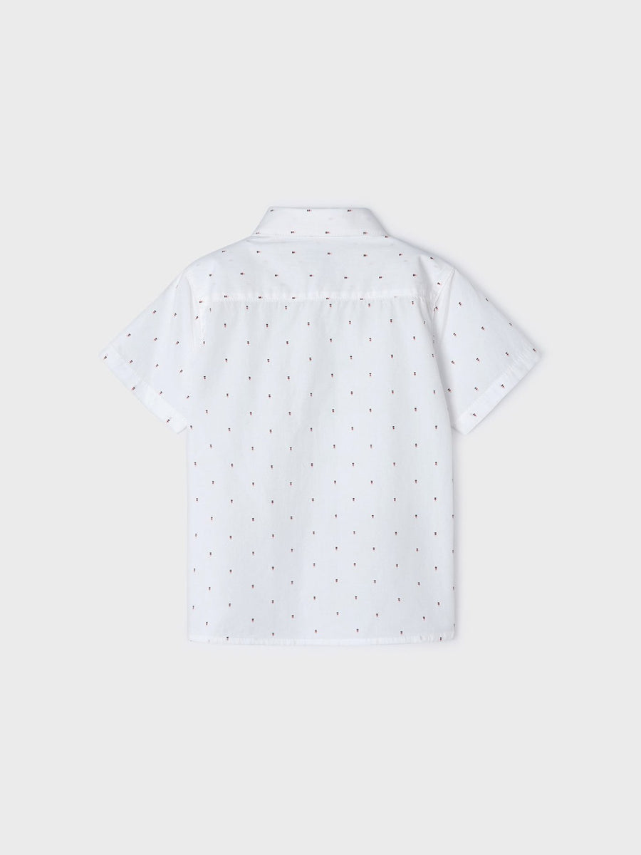 Camisa m/curta micro estampad Bco-melanc (Vermelho)  para Menino - Mayoral
