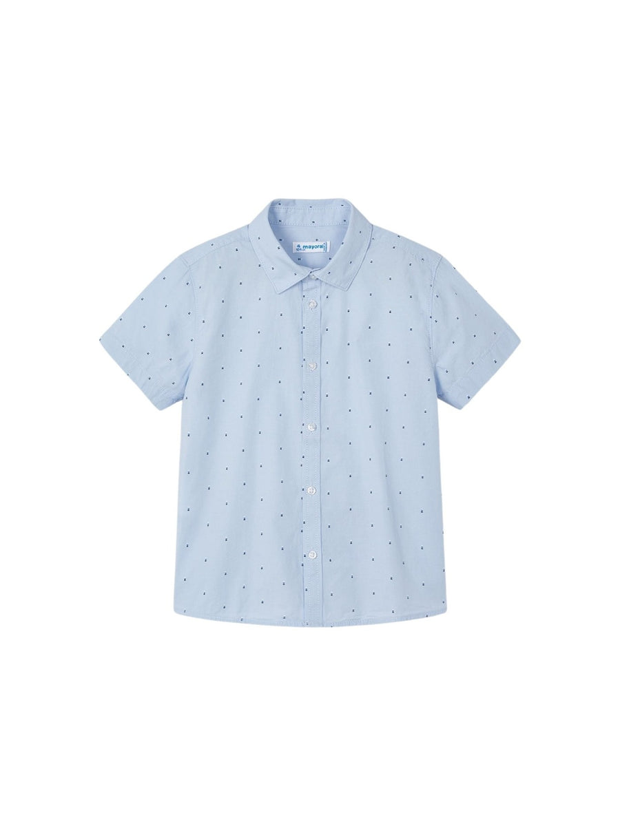 Camisa m/curta micro estampad Celeste (Celeste)  para Menino - Mayoral