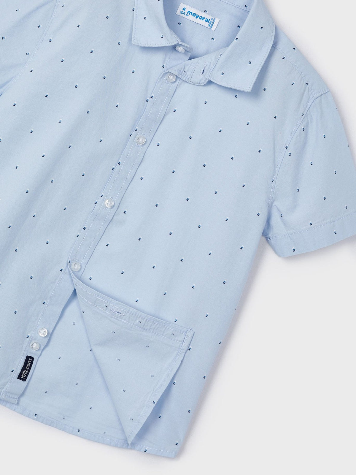 Camisa m/curta micro estampad Celeste (Celeste)  para Menino - Mayoral