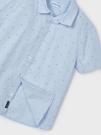 Camisa m/curta micro estampad Celeste (Celeste)  para Menino - Mayoral