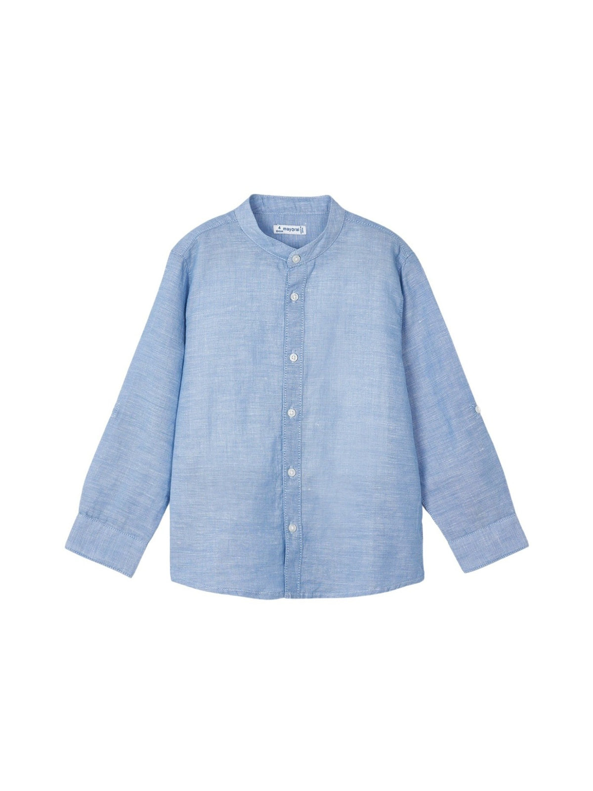 Camisa m/comp. gola padre lin Mar (Celeste)  para Menino - Mayoral