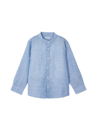 Camisa m/comp. gola padre lin Mar (Celeste)  para Menino - Mayoral