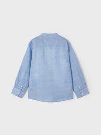 Camisa m/comp. gola padre lin Mar (Celeste)  para Menino - Mayoral