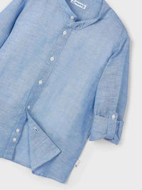 Camisa m/comp. gola padre lin Mar (Celeste)  para Menino - Mayoral