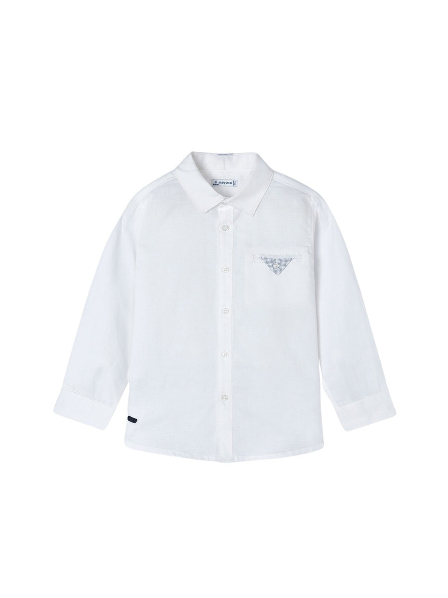 Camisa m/comp. linho suiting Branco (Branco)  para Menino - Mayoral