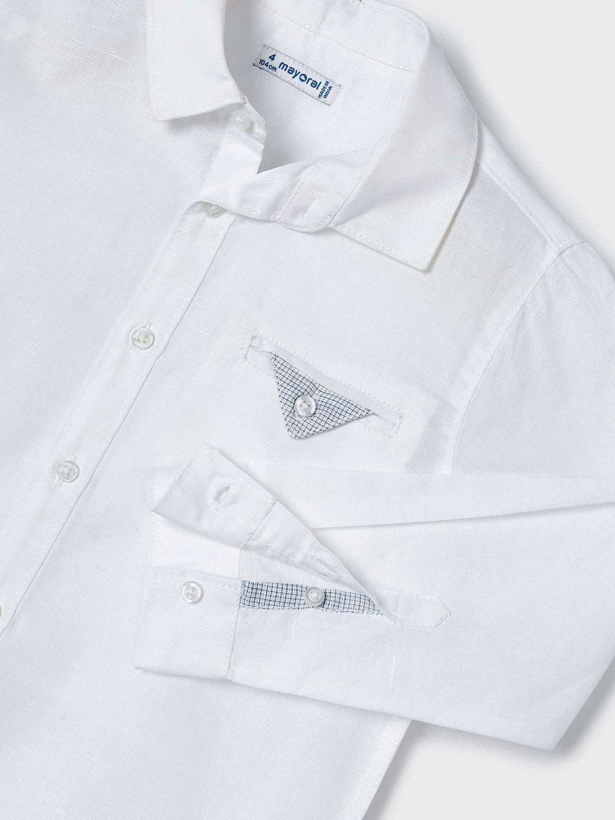 Camisa m/comp. linho suiting Branco (Branco)  para Menino - Mayoral