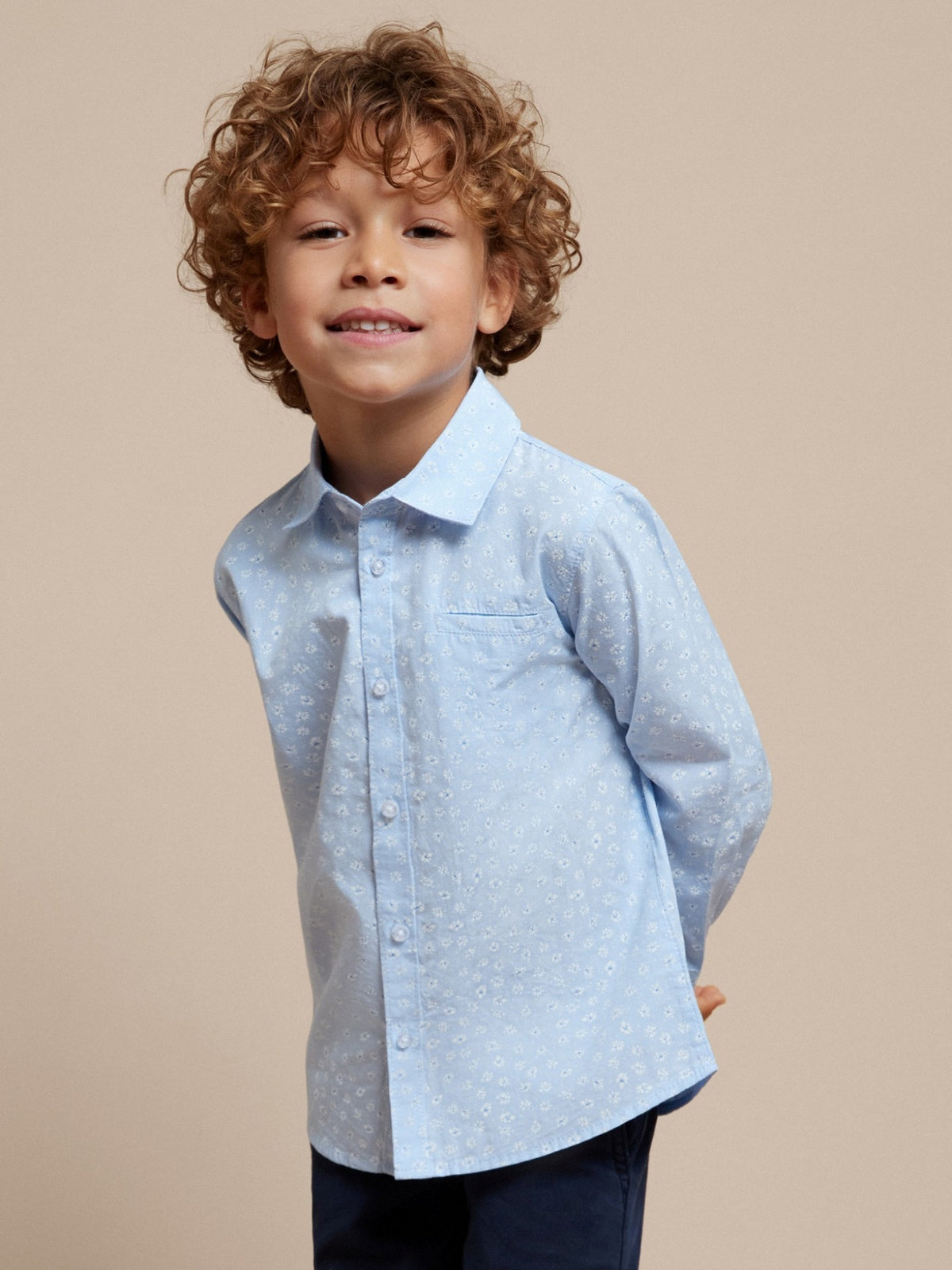 Camisa m/comp. estampada Celeste (Celeste)  para Menino - Mayoral