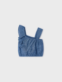 Túnica linho Azul blue (Azul)  para Menina - Mayoral