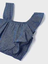 Túnica linho Azul blue (Azul)  para Menina - Mayoral