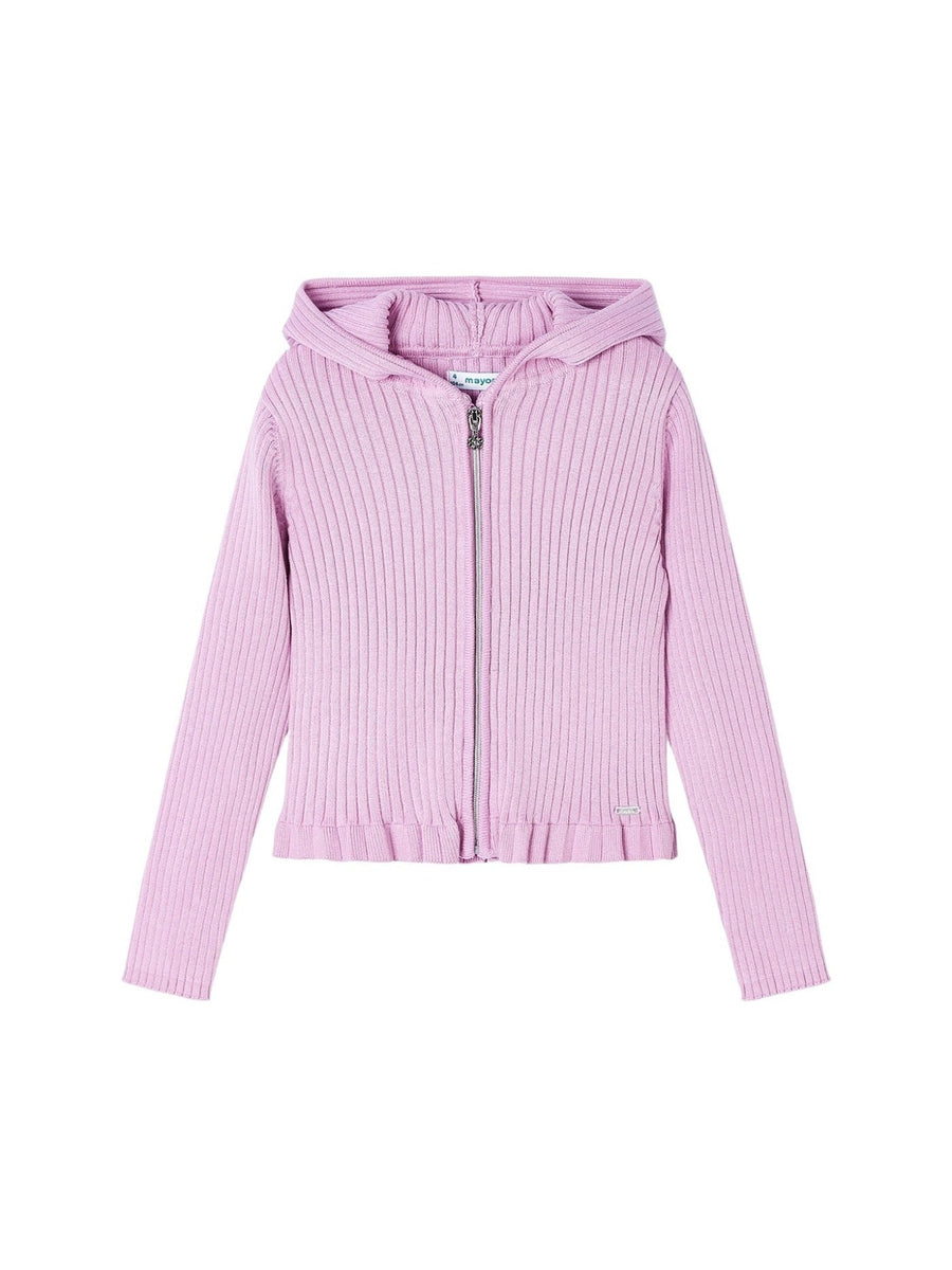 Casaco tricot canelado Rosa malva (Lilás)  para Menina - Mayoral