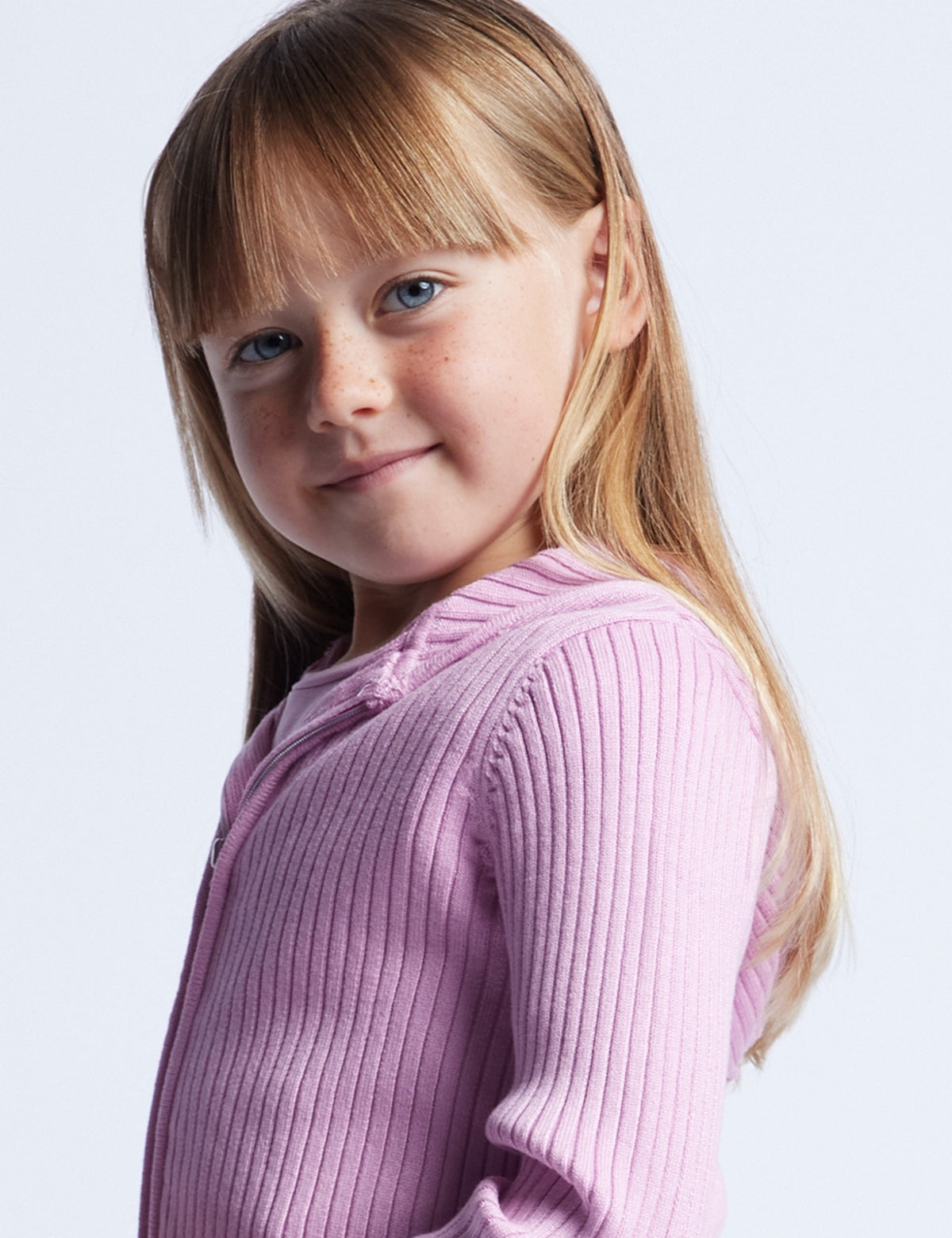 Casaco tricot canelado Rosa malva (Lilás)  para Menina - Mayoral