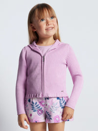 Casaco tricot canelado Rosa malva (Lilás)  para Menina - Mayoral