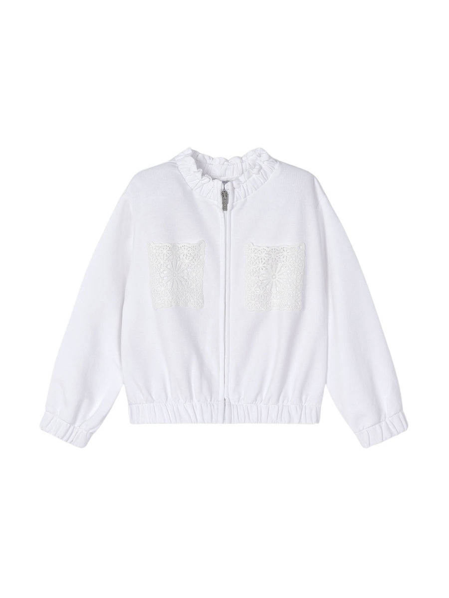 Casaco bolso guipur Branco (Branco)  para Menina - Mayoral