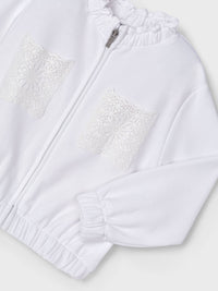 Casaco bolso guipur Branco (Branco)  para Menina - Mayoral