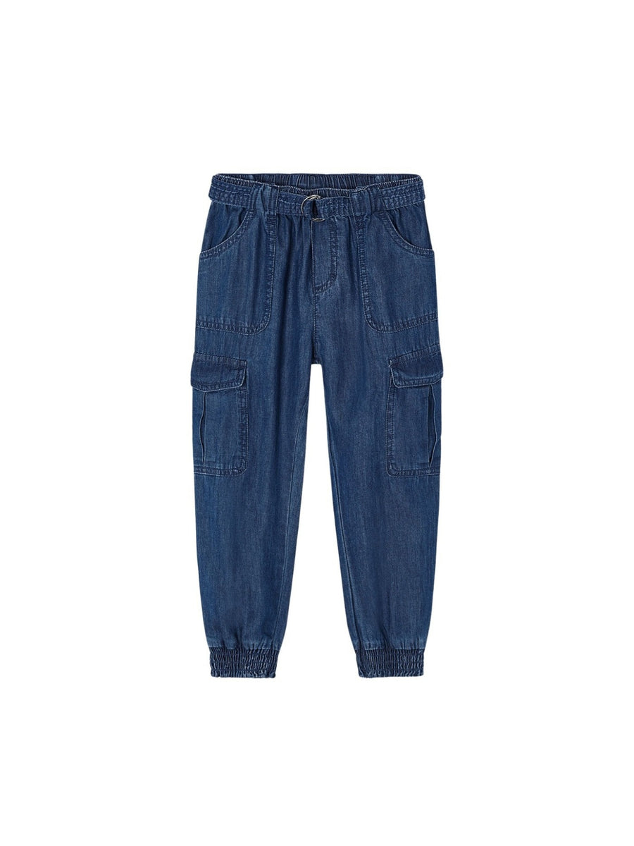 Calça algodão tencel Escuro (Marinho)  para Menina - Mayoral