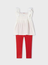 Conj. leggings crochet Granadina (Vermelho)  para Menina - Mayoral
