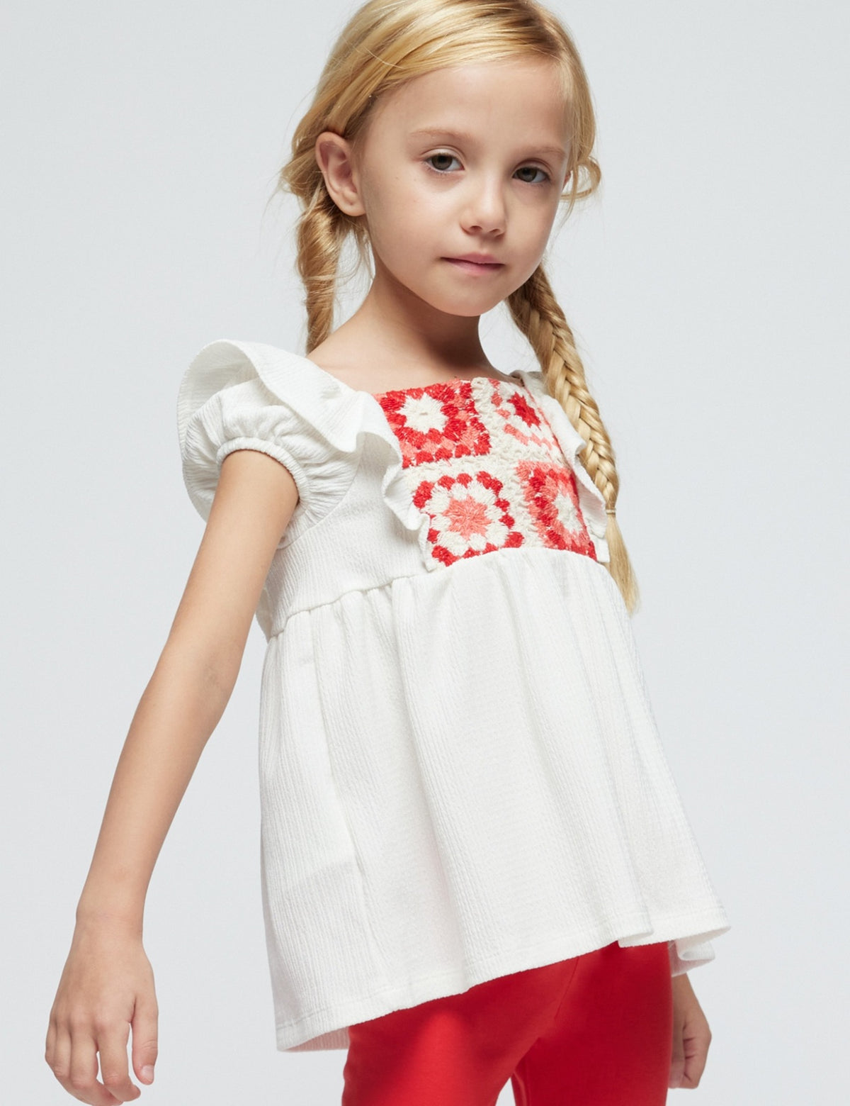 Conj. leggings crochet Granadina (Vermelho)  para Menina - Mayoral