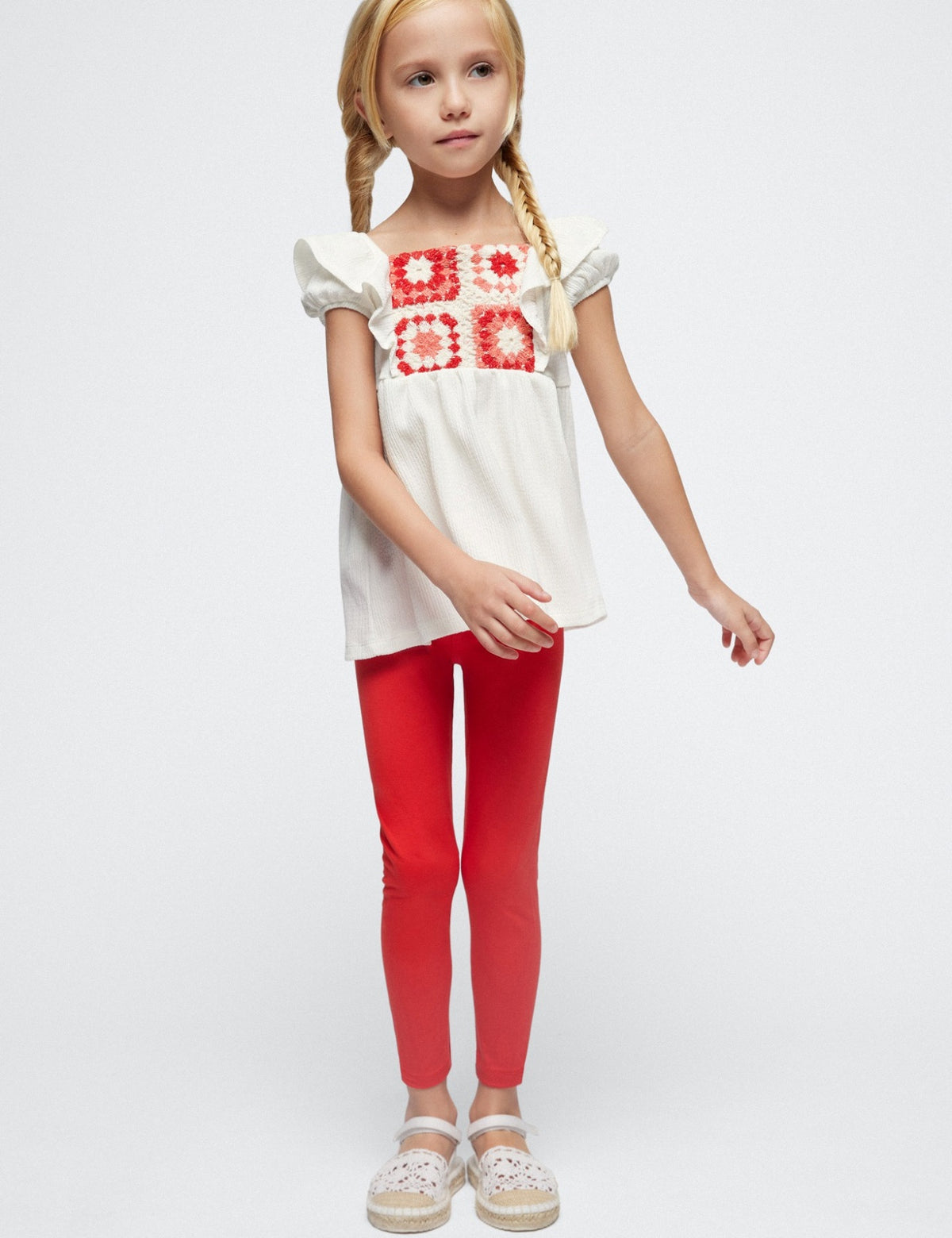 Conj. leggings crochet Granadina (Vermelho)  para Menina - Mayoral