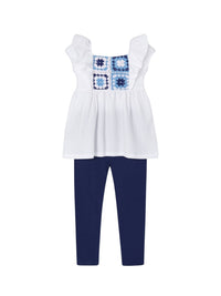 Conj. leggings crochet Marinho (Marinho)  para Menina - Mayoral