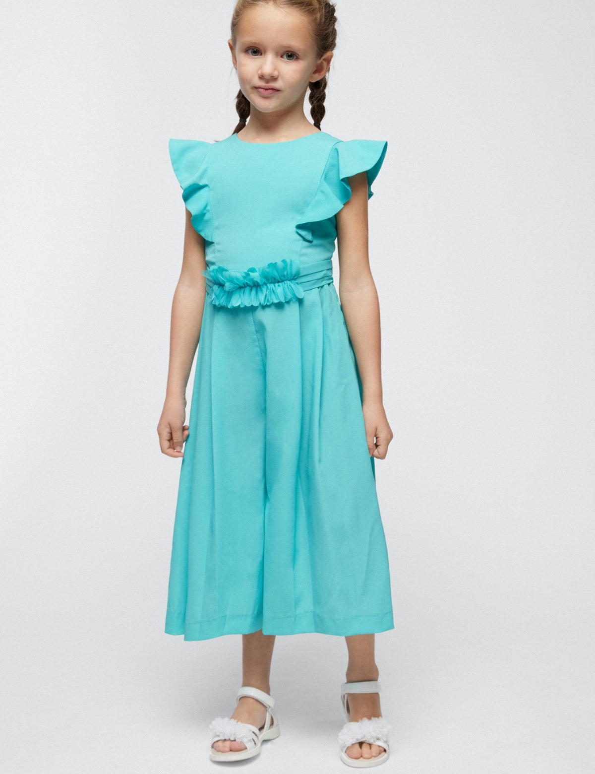 Macacão crepe Azul jade (Turquesa)  para Menina - Mayoral