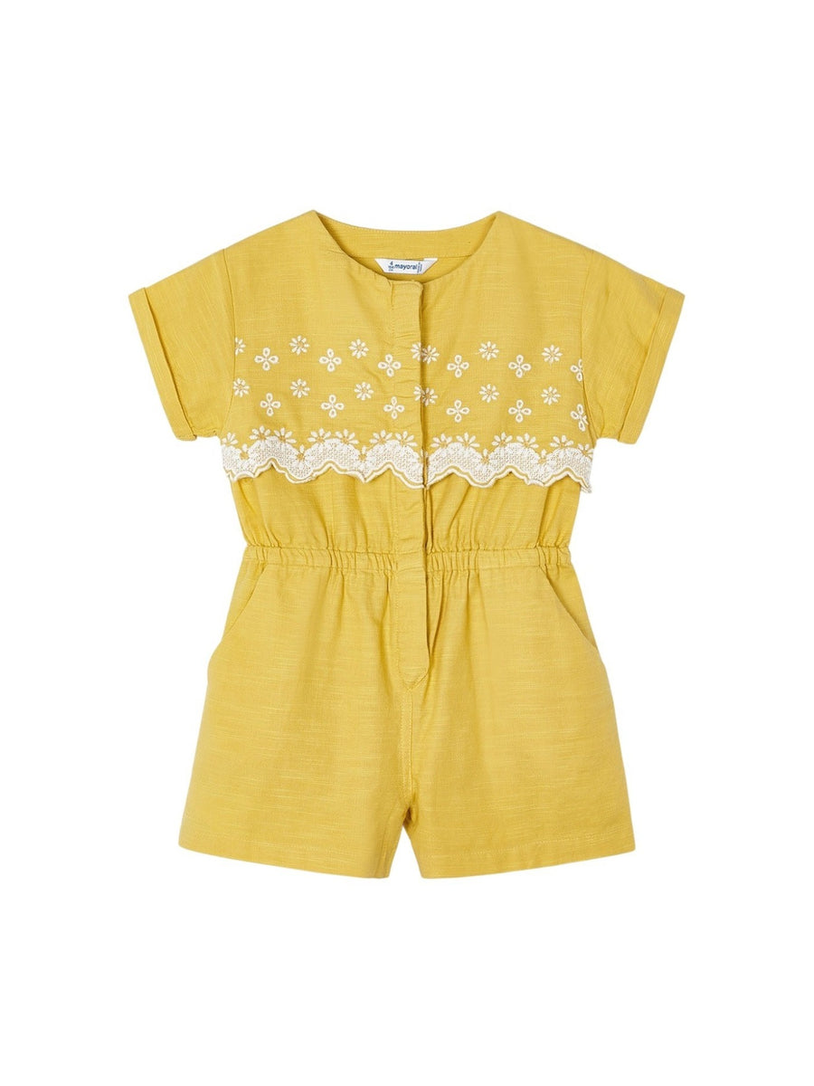 Macacão bordado Mel (Amarelo Ocre)  para Menina - Mayoral