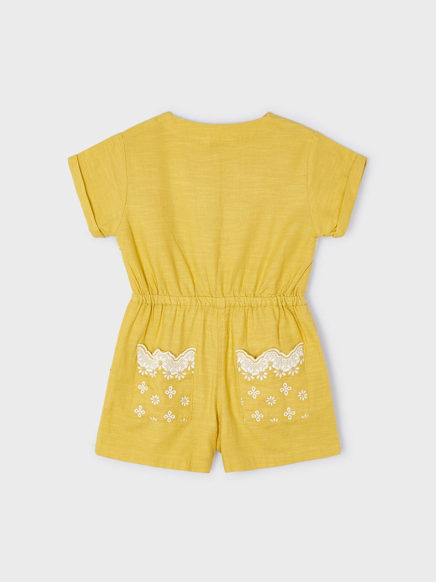 Macacão bordado Mel (Amarelo Ocre)  para Menina - Mayoral