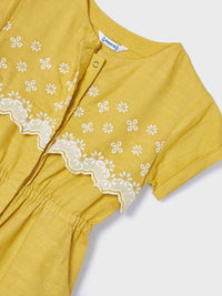 Macacão bordado Mel (Amarelo Ocre)  para Menina - Mayoral