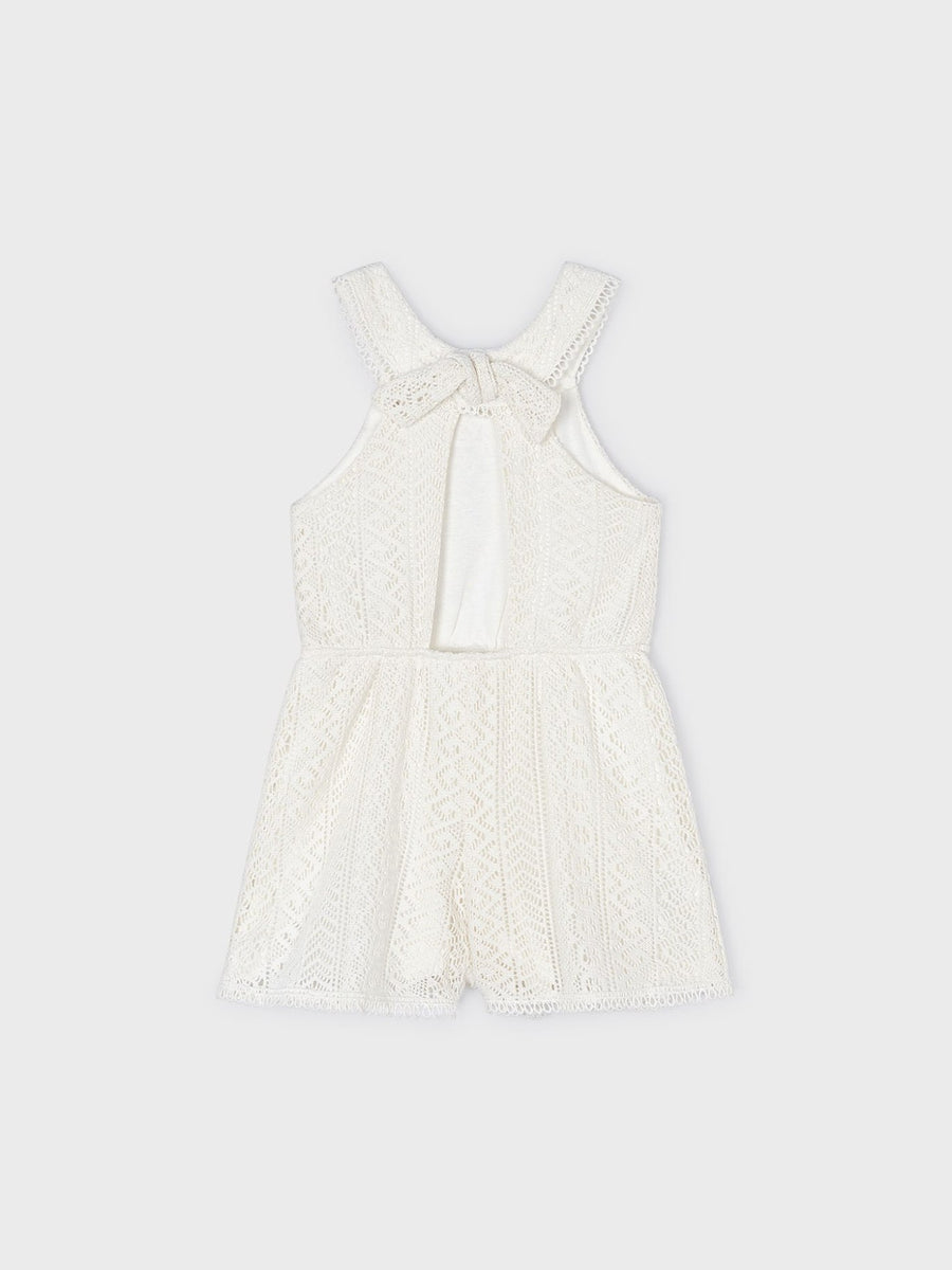 Macacão guipur Grão bico (Creme / Pérola)  para Menina - Mayoral