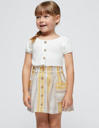 Saia xadrez Mel (Amarelo Ocre)  para Menina - Mayoral