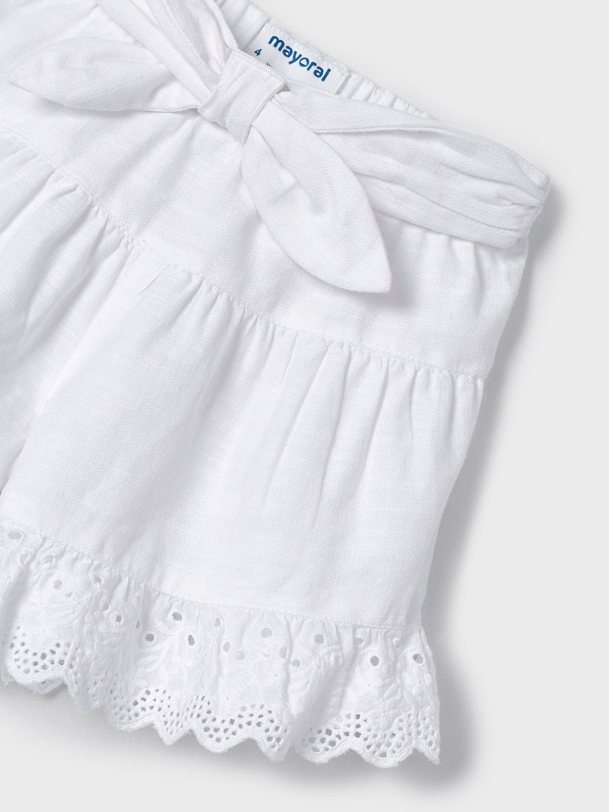 Saia calção laço Branco (Branco)  para Menina - Mayoral