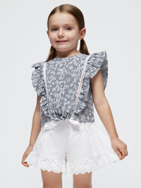 Saia calção laço Branco (Branco)  para Menina - Mayoral