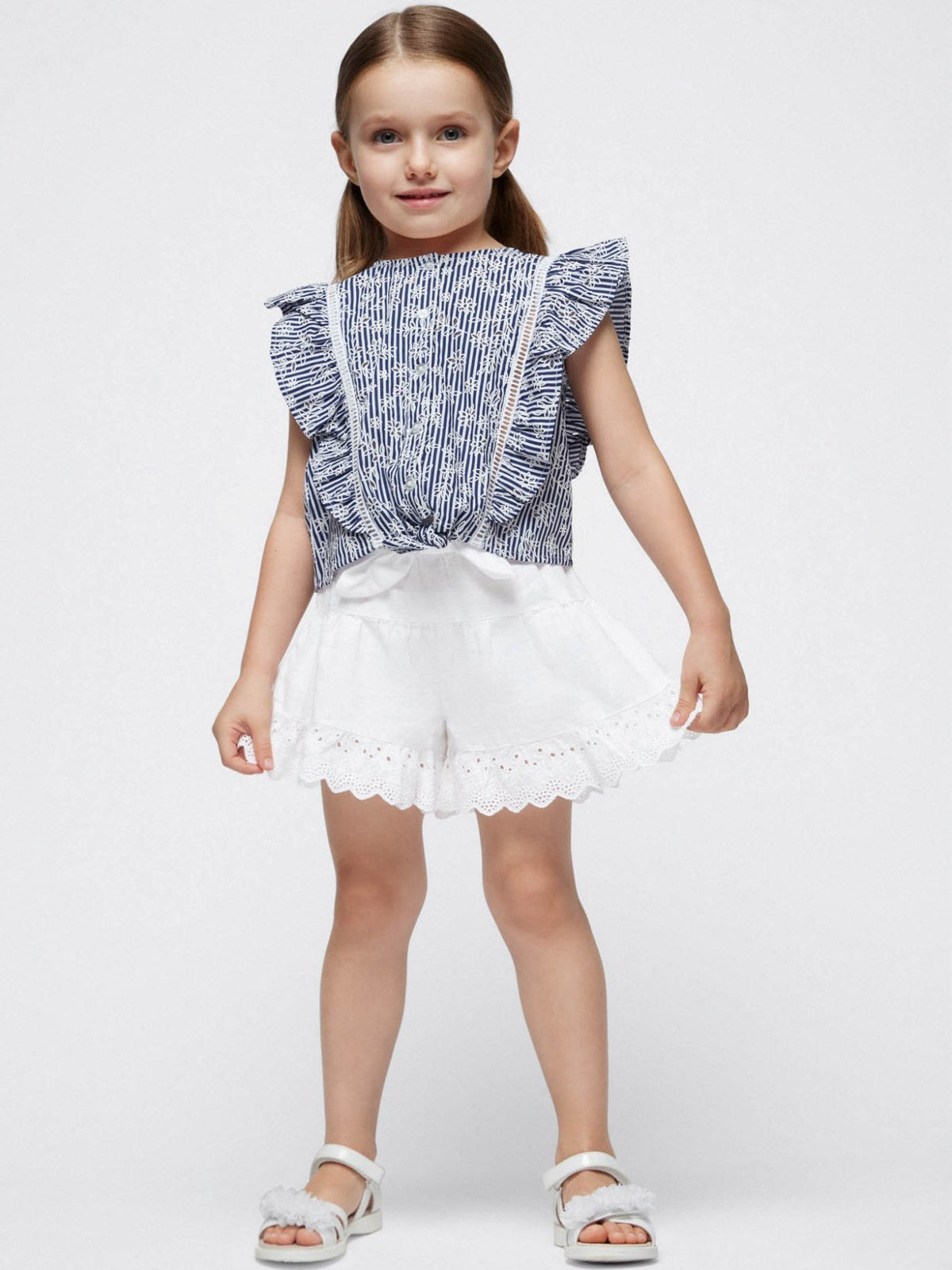 Saia calção laço Branco (Branco)  para Menina - Mayoral