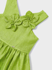 Vestido flores 3d Kiwi (Verde Alface)  para Menina - Mayoral
