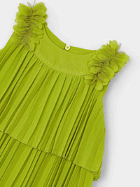 Vestido plissado Kiwi (Verde Alface)  para Menina - Mayoral