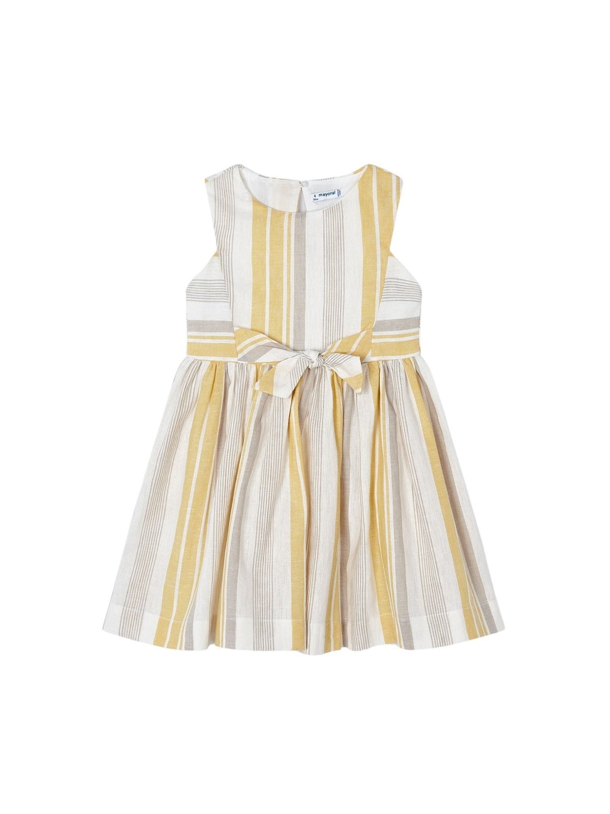 Vestido riscas c/laço Mel (Amarelo Ocre)  para Menina - Mayoral