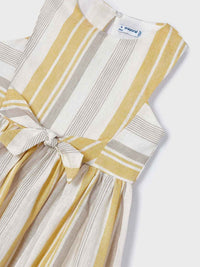 Vestido riscas c/laço Mel (Amarelo Ocre)  para Menina - Mayoral