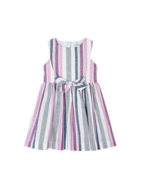 Vestido riscas c/laço Rosa malva (Lilás)  para Menina - Mayoral