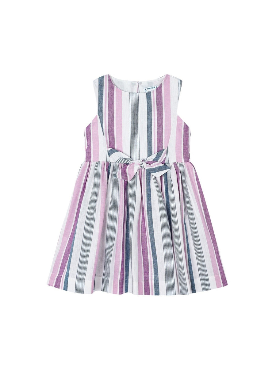Vestido riscas c/laço Rosa malva (Lilás)  para Menina - Mayoral