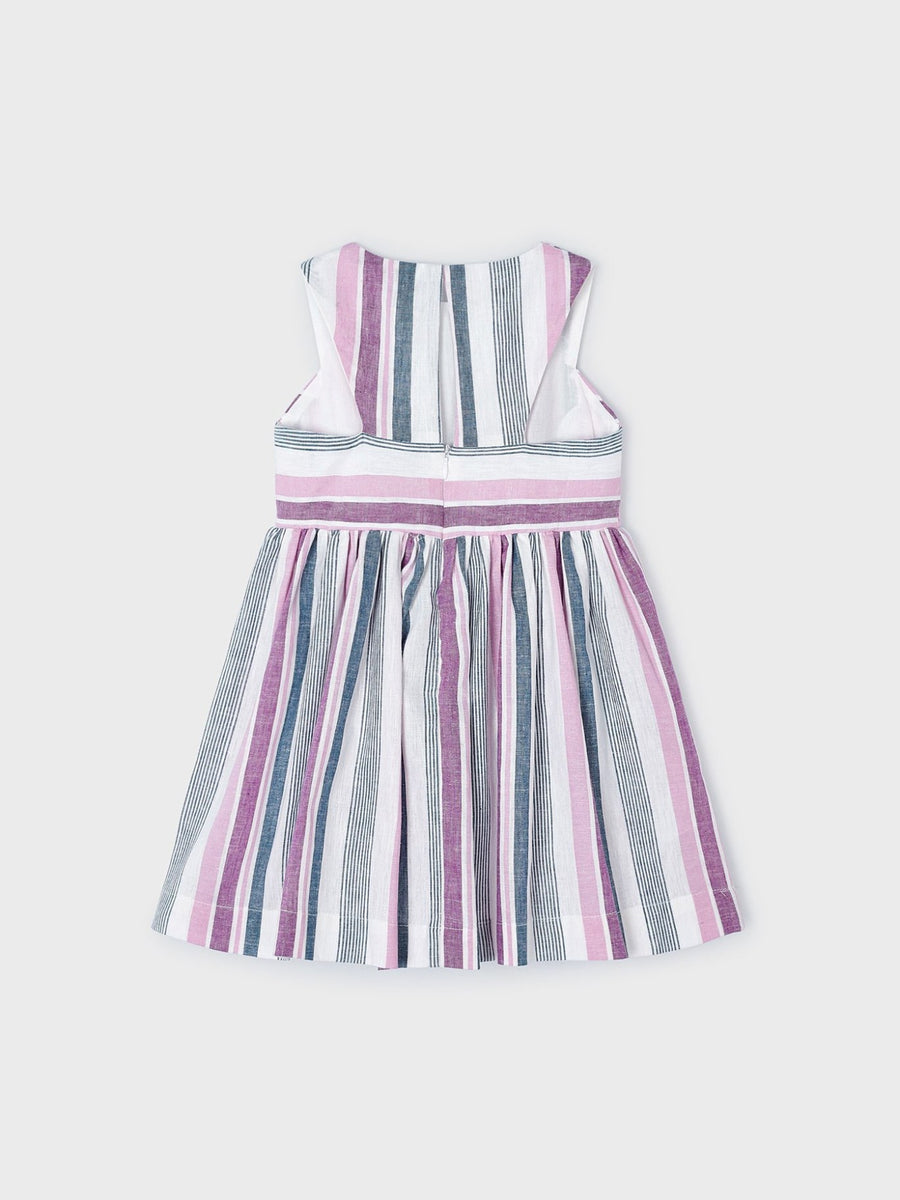 Vestido riscas c/laço Rosa malva (Lilás)  para Menina - Mayoral