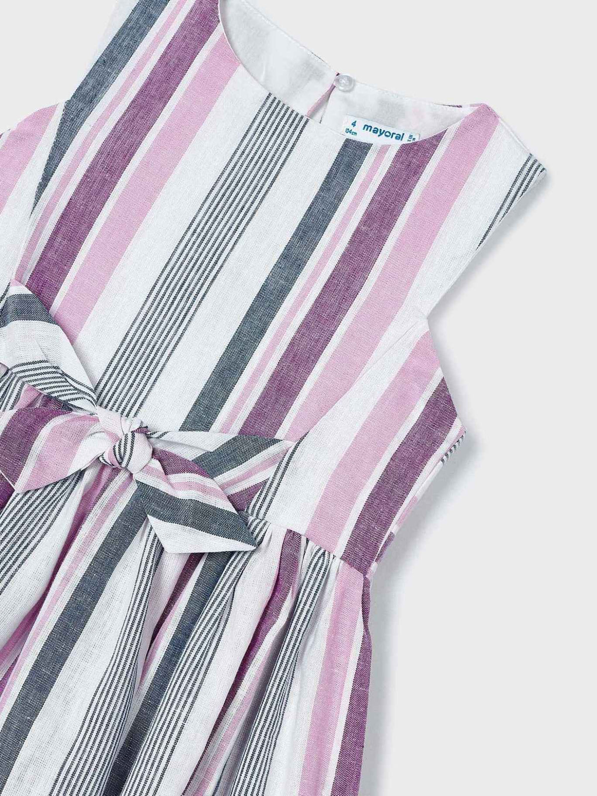 Vestido riscas c/laço Rosa malva (Lilás)  para Menina - Mayoral