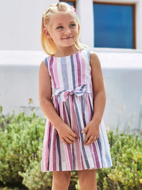 Vestido riscas c/laço Rosa malva (Lilás)  para Menina - Mayoral