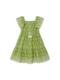 Vestido bordado Maçã (Verde Alface)  para Menina - Mayoral
