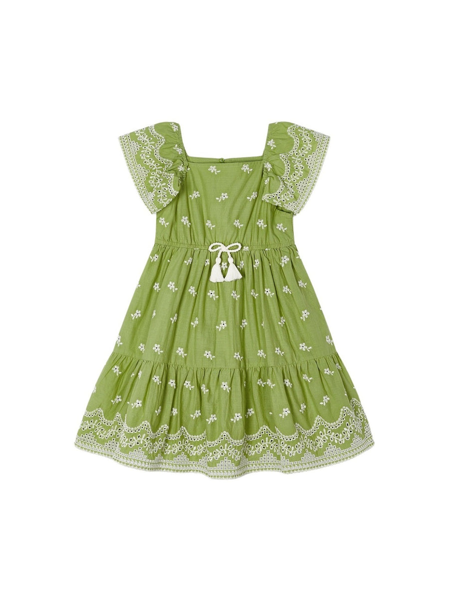 Vestido bordado Maçã (Verde Alface)  para Menina - Mayoral