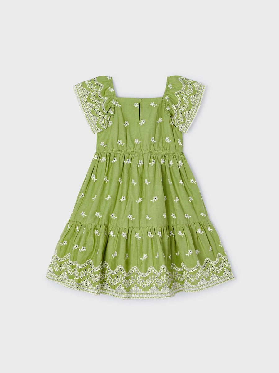 Vestido bordado Maçã (Verde Alface)  para Menina - Mayoral