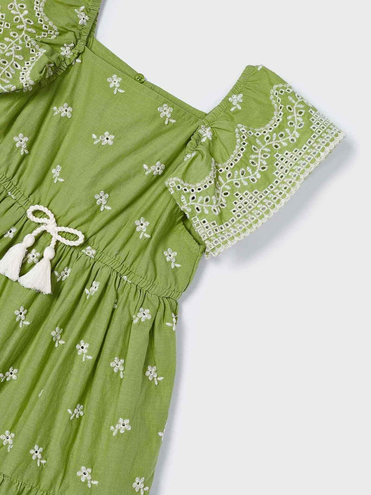 Vestido bordado Maçã (Verde Alface)  para Menina - Mayoral