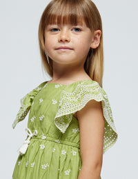 Vestido bordado Maçã (Verde Alface)  para Menina - Mayoral