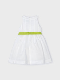 Vestido cinto flores Branco (Branco)  para Menina - Mayoral