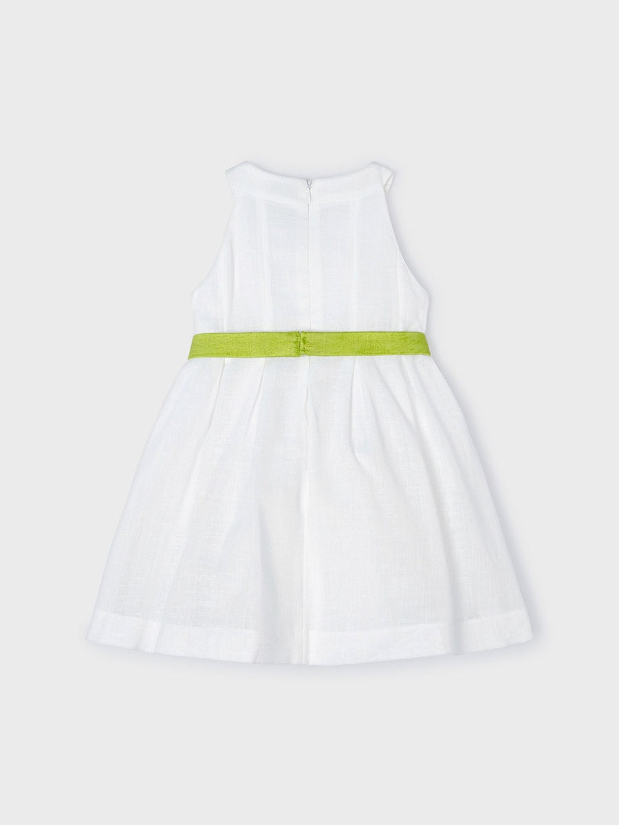 Vestido cinto flores Branco (Branco)  para Menina - Mayoral