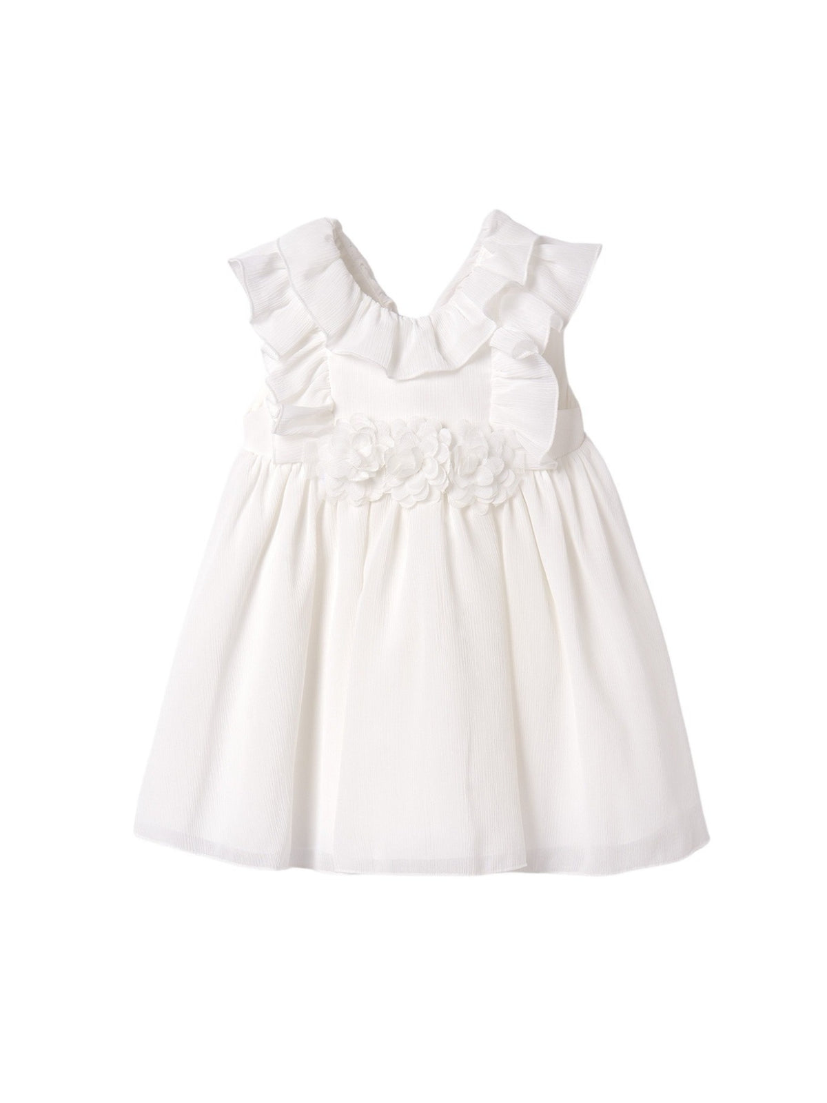 Vestido gase bambula Nata (Creme / Pérola)  para Bebé Menina - Abel & Lula