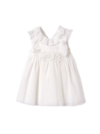 Vestido gase bambula Nata (Creme / Pérola)  para Bebé Menina - Abel & Lula